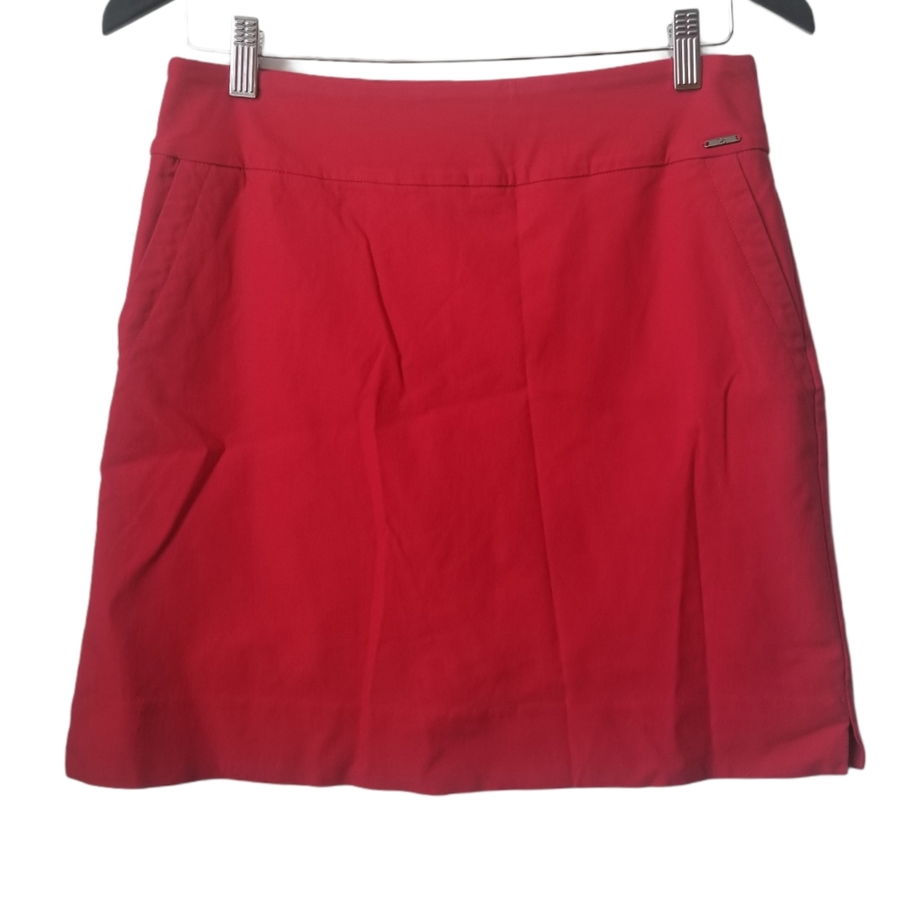 S.C. & Co. Woman's red rayon blend skort with pockets